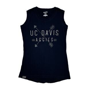 UC DAVIS Aggies Blue Crew Neck Sleeveless Relaxed Fit Top Size XS Womens Cotton